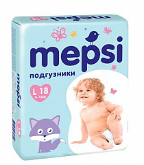 Подгузники для детей Mepsi L (9-16кг) 18 шт. - Картинка #1